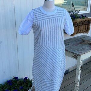 Farmers Market Pinafore/ Jumper Grey/ White Cotton